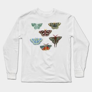 Watercolor Moths Long Sleeve T-Shirt